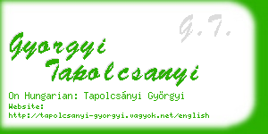 gyorgyi tapolcsanyi business card